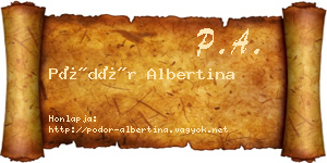 Pödör Albertina névjegykártya